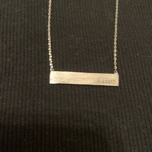 Silver “blessed” necklace